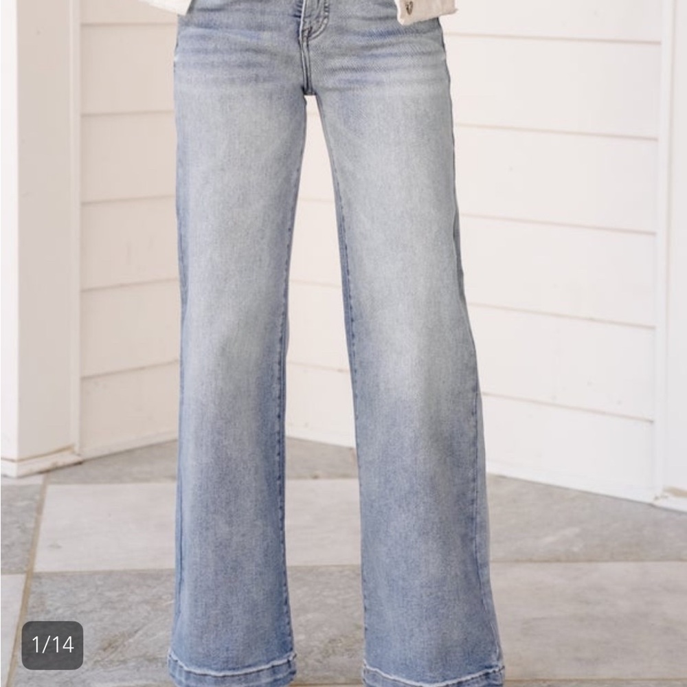 Women's Risen Light Blue Jeans from Freckled Poppy 2X